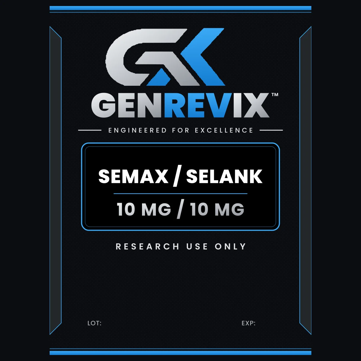 GenRevix SEMAX / SELANK Blend – 10mg / 10mg research peptide
